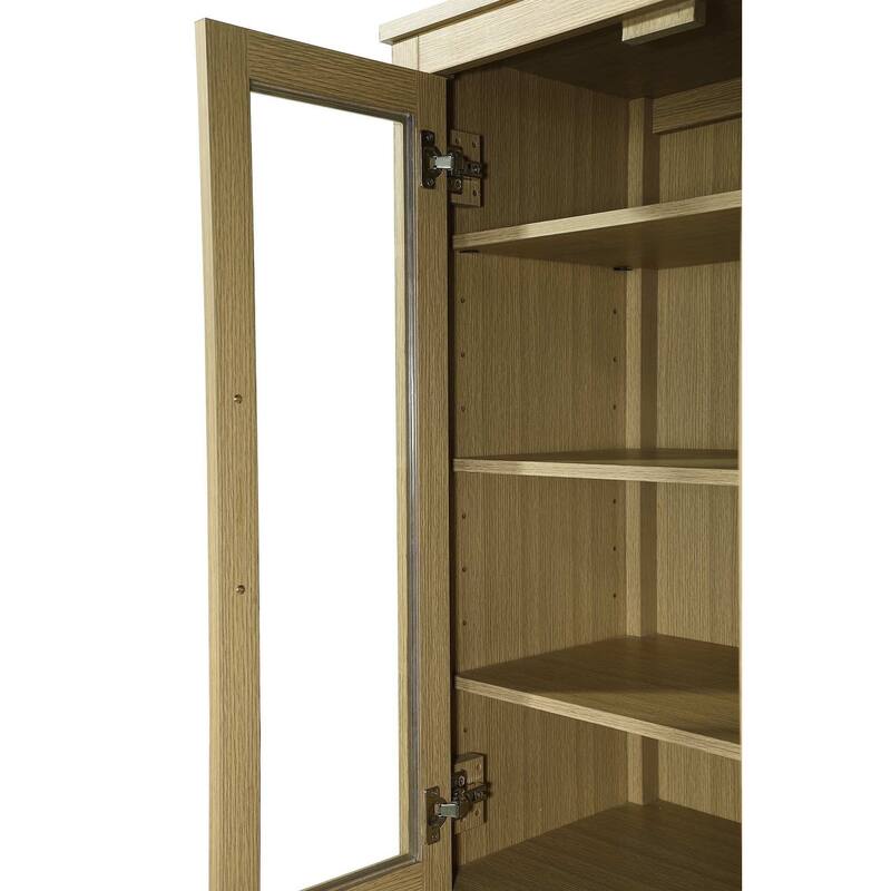 Laura 16-28 Inch Bath Storage Glass Cabinet