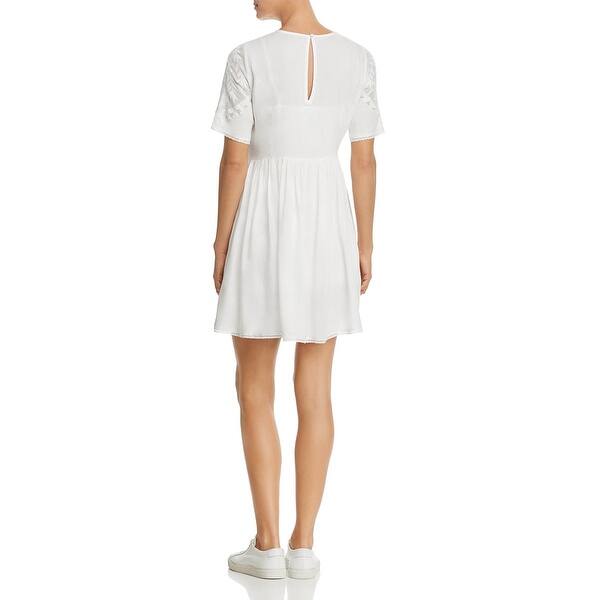 Shop French Connection Womens Shannon Casual Dress Lace Trim Short