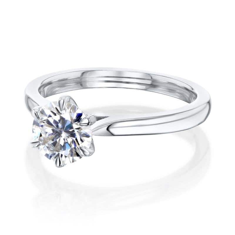 Annello by Kobelli 14k Gold Round Forever One Moissanite 6-Prong Ring (DEF/VS)