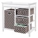 preview thumbnail 4 of 5, Costway Brown Infant Baby Changing Table w/3 Basket Hamper Diaper