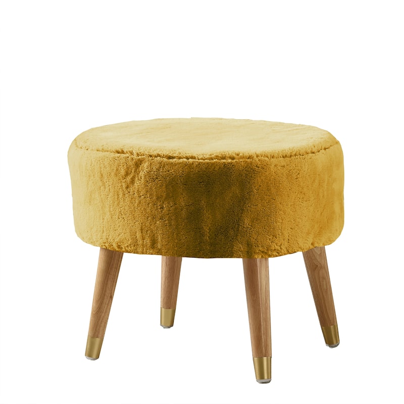 Serenta Heavy FauxFur Oval Ottoman