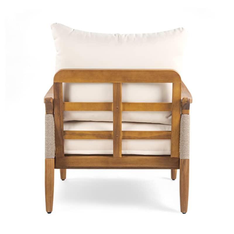 Christopher Knight Home - Riviera Acacia Wood Patio Club Chair with Woven Rope Accents