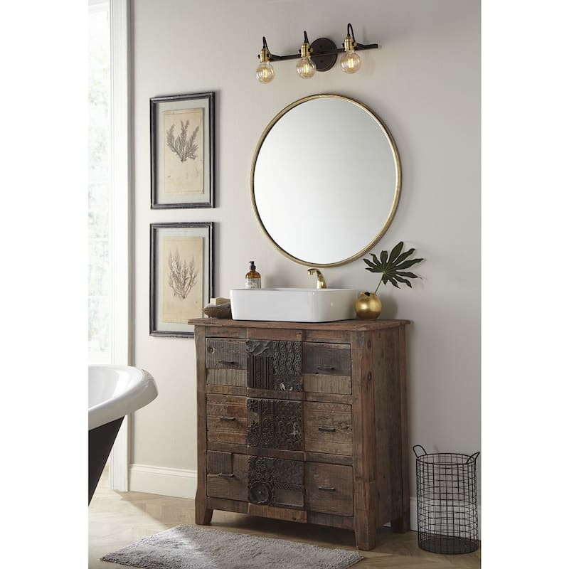 Axle Collection 3-Light Antique Bronze Vintage Bath Vanity Light