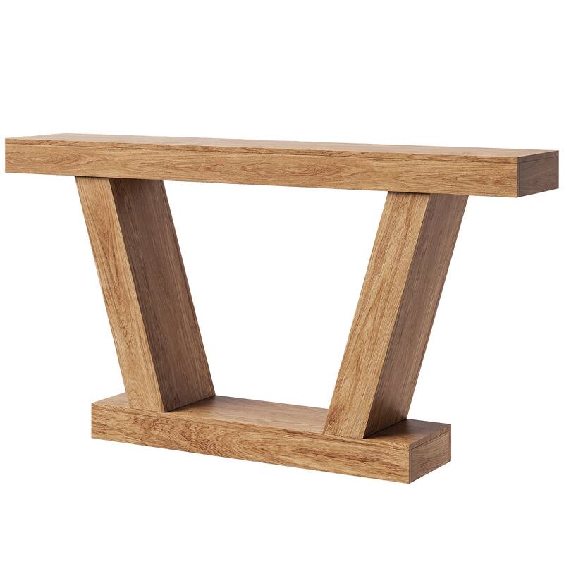 Console Sofa Table, 2-Tier Farmhouse Narrow Behind Couch Sofa, Extra-Long Accent Entryway Table