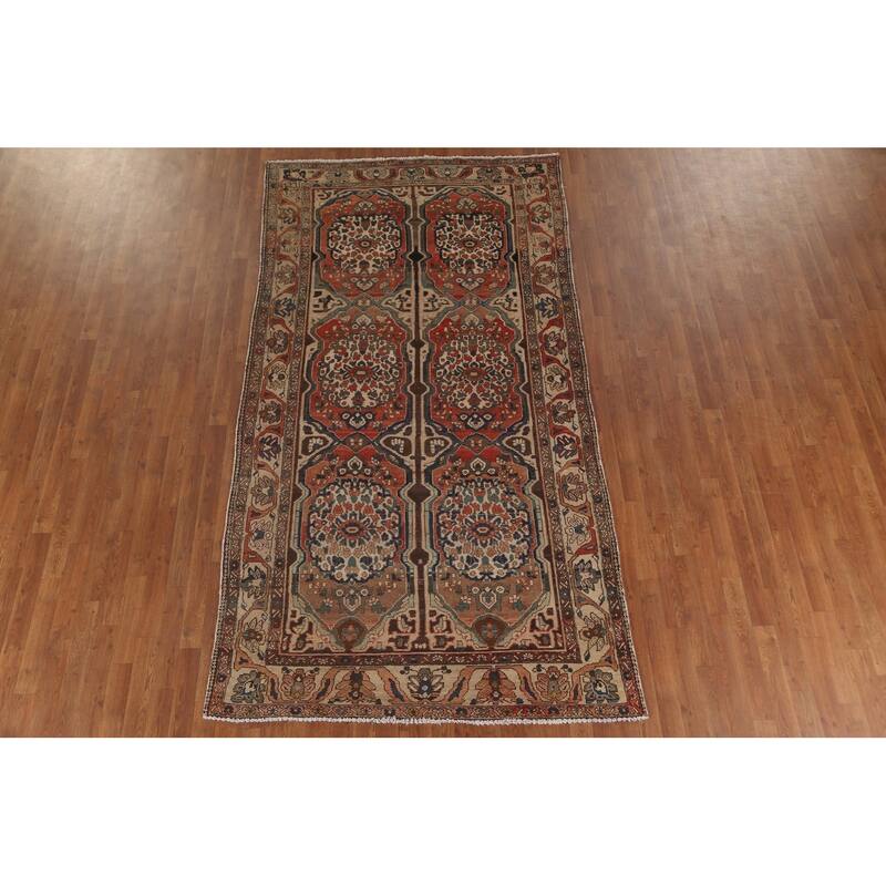 Vegetable Dye Bakhtiari Persian Antique Area Rug Handmade Wool Carpet - 5'3"x 9'11"