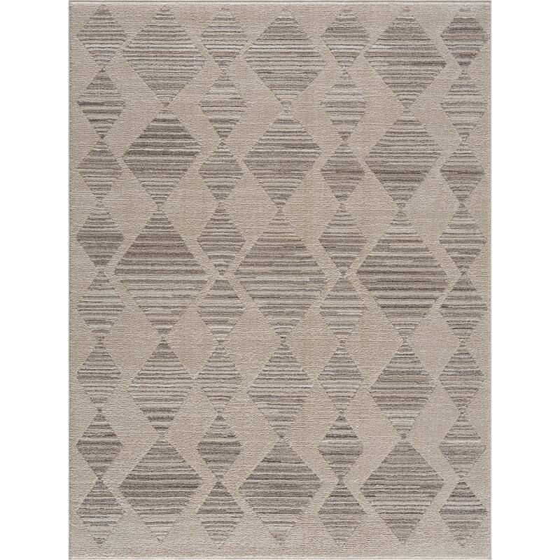 Hauteloom Casablanca Collection Bohemian Farmhouse High Pile Area Rug