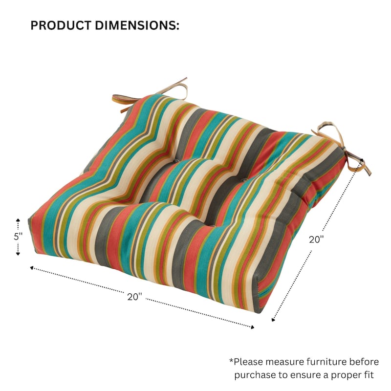 Greendale Home Fashions Multicolor Outdoor Dining Seat Cushion (Set of 2)