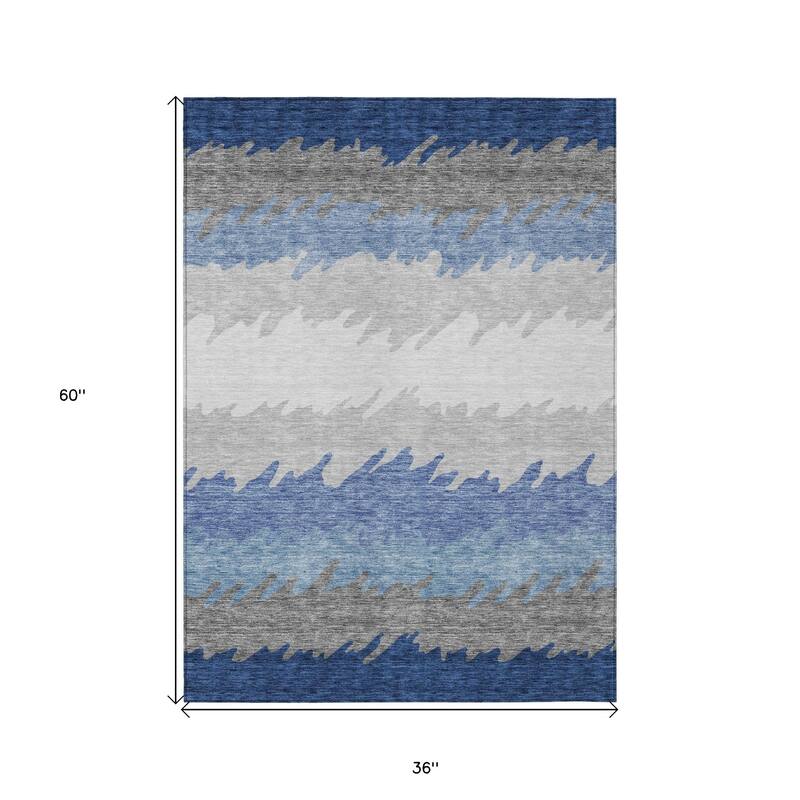 HomeRoots Striped Transitional Rectangle Outdoor Rug