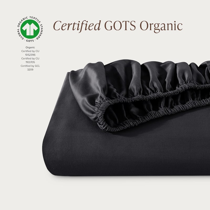 Bare Home Organic Cotton Fitted Sheet - Smoth Sateen Weave