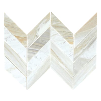 Daltile Pietra Divina 1-1/2" x 5" Marble Natural Stone Chevron Mosaic in Polished (10 PC Per Carton) (11.10 SQFT Per Carton)
