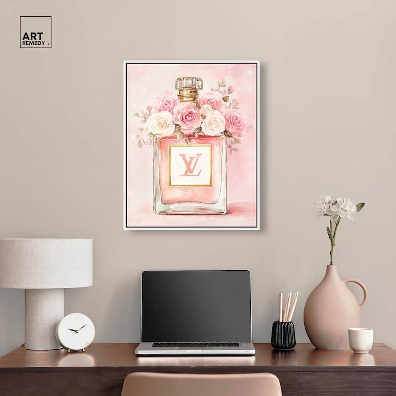 Delicate Floral Perfume Blush Canvas by Art Remedy