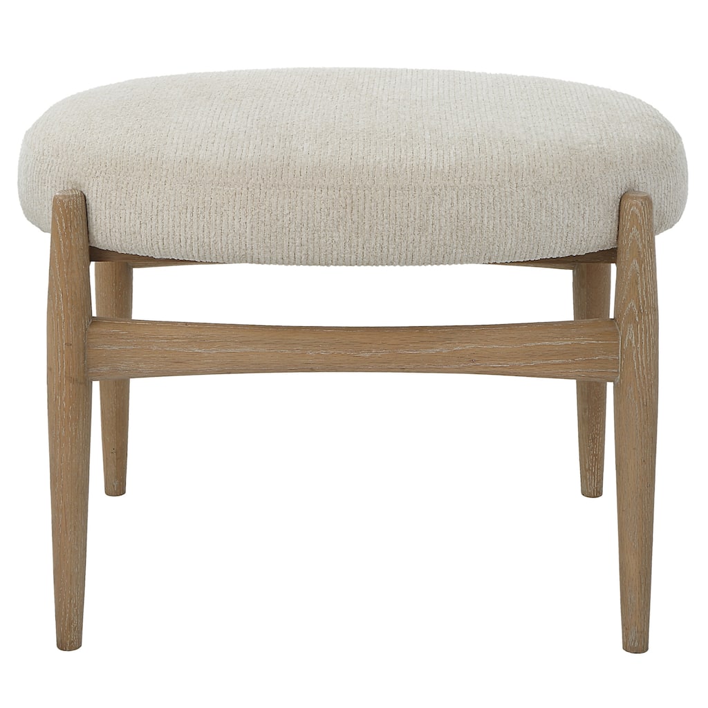 Textured Small Accent Bench with Wooden Base - 24.5"