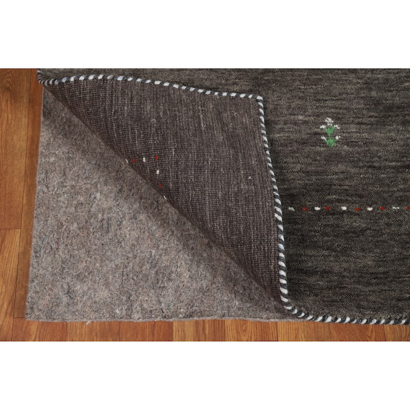 Hand Knotted Oriental 100% Wool Carpet Tribal Tribal Greys & Charcoal Gabbeh Area Rug - 7' 8'' X 5' 0''