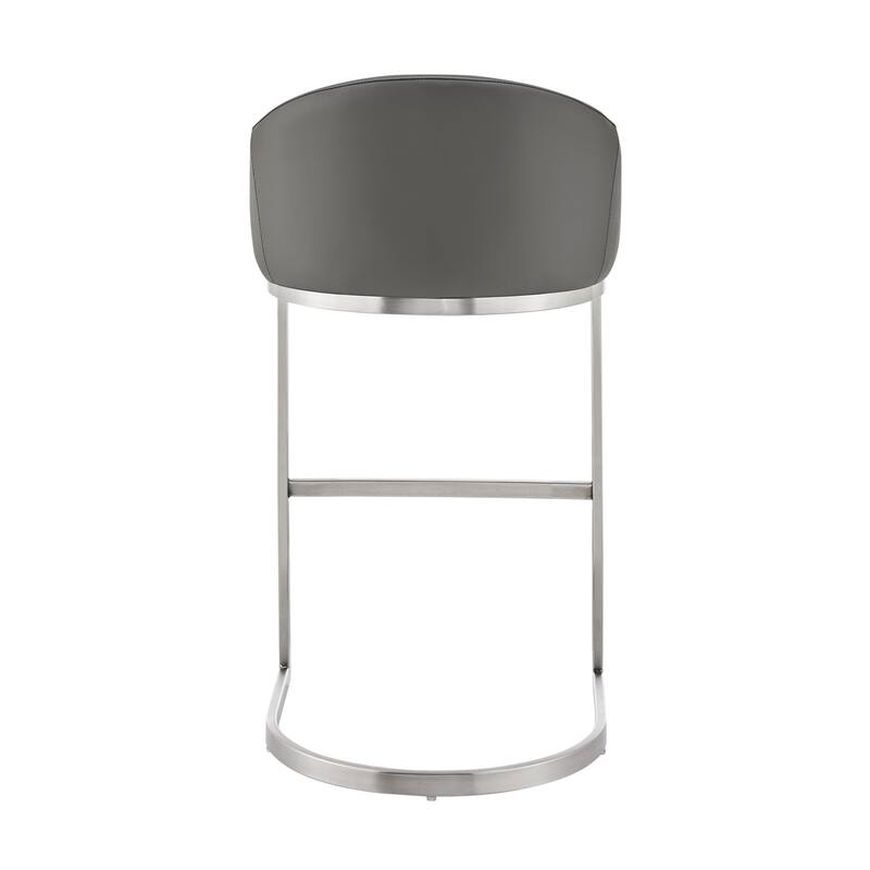 Katherine Upholstered Metal Bar or Counter Height Stool with Cantilever Base