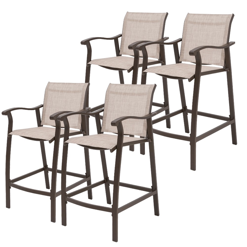 Outdoor Counter Height Bar Stools Classic Patio Bar Chairs (set Of 4) 21.85"w X 25"d X 39.76"h