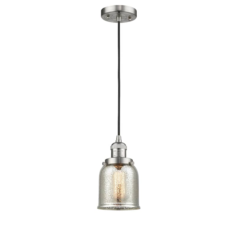 Innovations Lighting Franklin Restoration Bell - 1 Light 5" Cord Hung Mini Pendant - Silver Plated Mercury/Brushed Satin Nickel