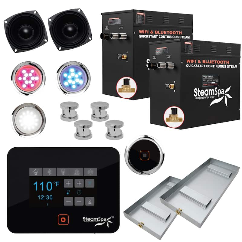 SteamSpa BKT2400-A Black Series Wifi and Bluetooth 24kW QuickStart - Chrome