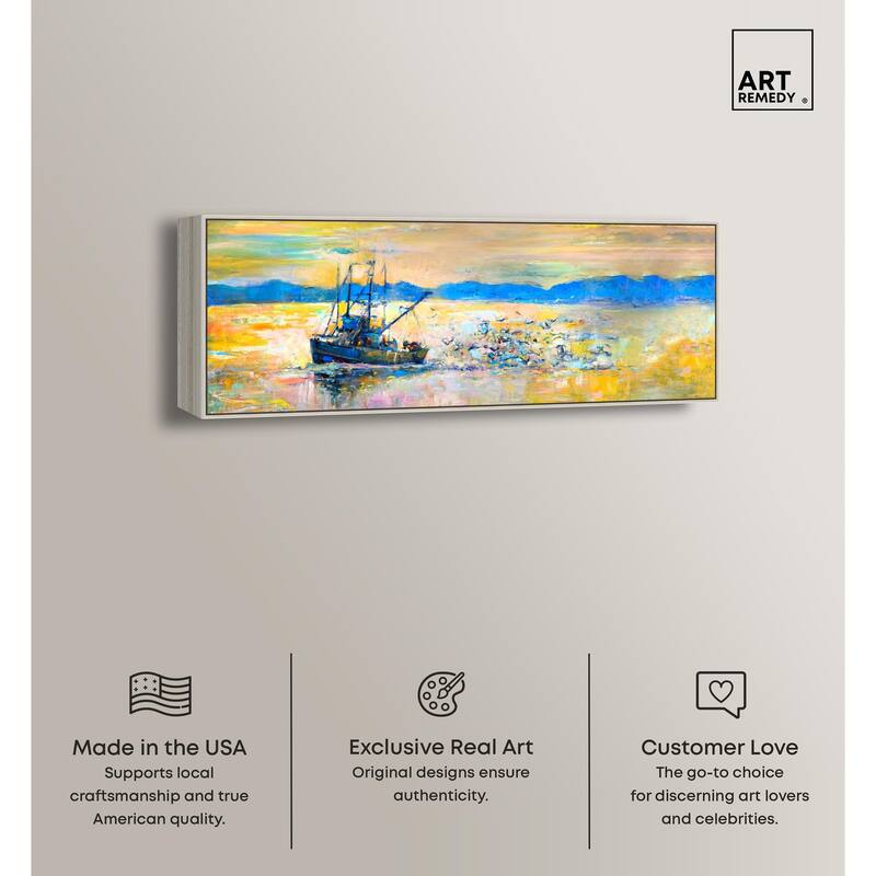 Fresh Catch Boat Panoramic Canvas by Art Remedy
