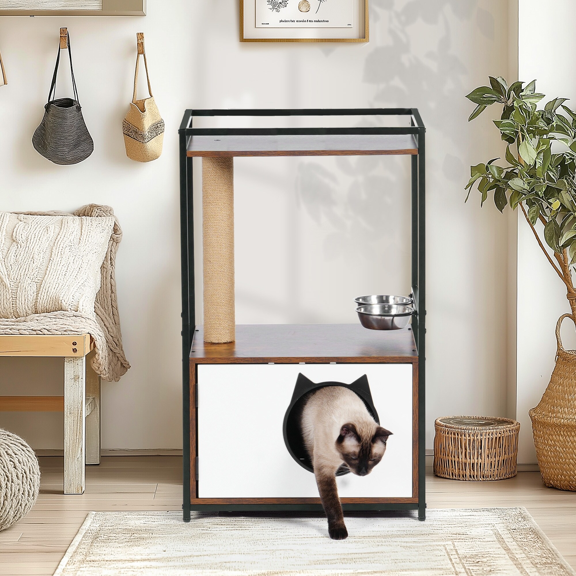 Indoor cat feeding station 2025