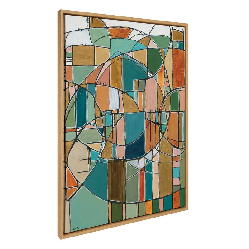 Kate and Laurel Sylvie Stardust Chords Framed Canvas by Leah Nadeau