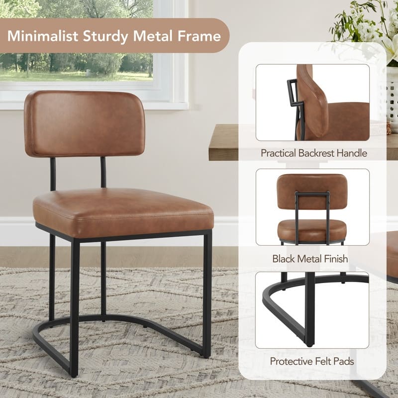 Spruce & Spring Arthur Dining Chair Set with Brass or Black Frame