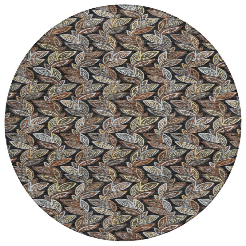 Machine Washable Indoor/ Outdoor Modern Rose Hill Chantille Rug