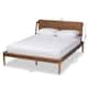 Sadler Mid-Century Ash Walnut Finish Wood Platform Bed