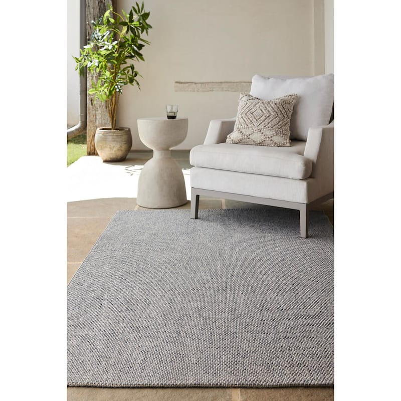 Becki Owens x Livabliss Birdie Neutral Outdoor Area Rug. - 8'11" x 12' - Blue-Denim
