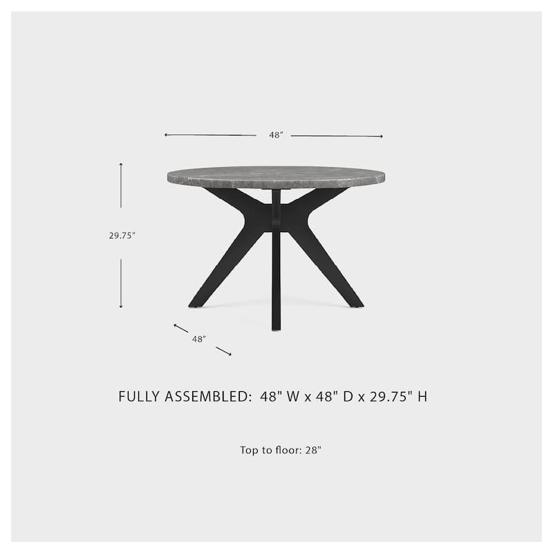 Signature Design by Ashley Glinari Gray/Black Dining Table - 48" W x 48" D x 30" H