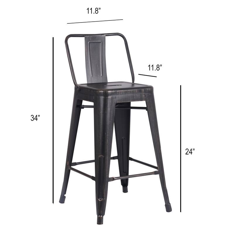 AC Pacific 24 Inch Metal Barstool Set of 2