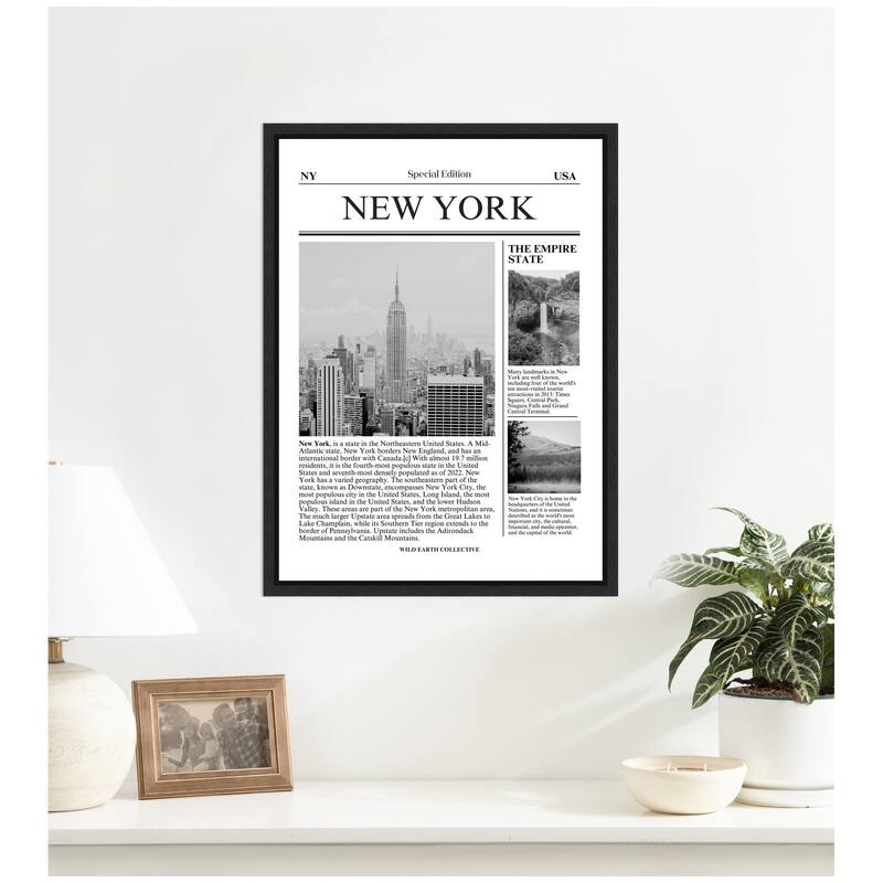 Kate and Laurel New York Article by Megan Ryan Framed Canvas Wall Art Print