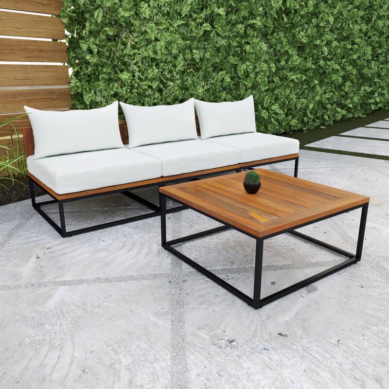 SEI Furniture Taradale Outdoor Modular Patio Sofa Set with Coffee Table and Deep Seating