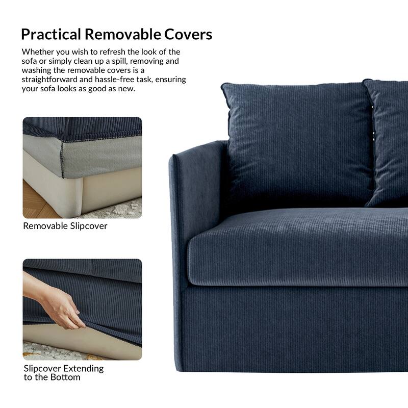 Gottfried 80" Slipcovered Sofa with Two Slipcovers by HULALA HOME