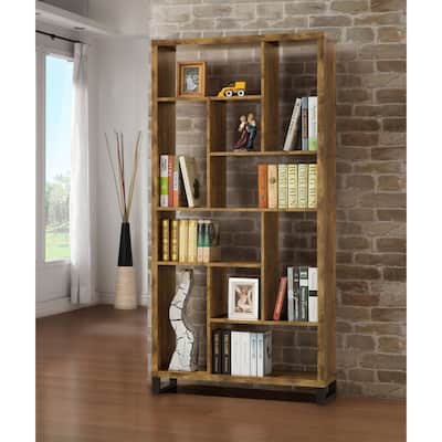 Versatile Industrial-Style Bookcase with Multiple Shelves for Home and Office