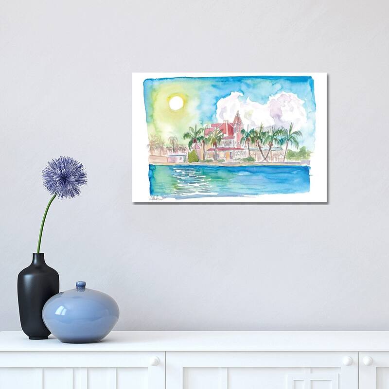 iCanvas "Southernmost Key West Florida Water Reflections And House" by Markus & Martina Bleichner Canvas Print - 12x18x1.5