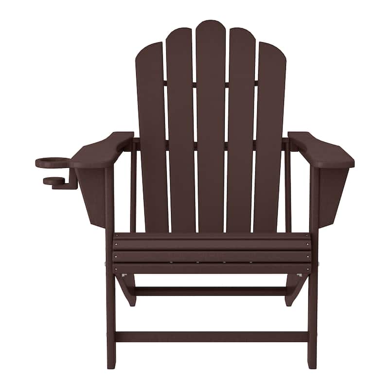 Aderson Outdoor Poly Adirondack Chair with Side Table and Ottoman