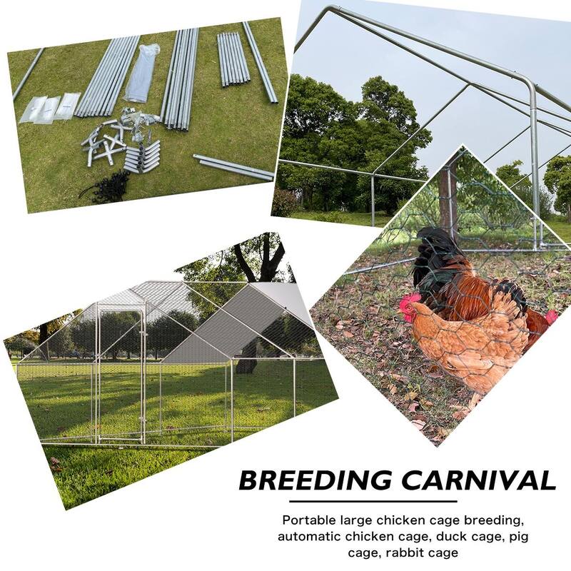 Metal Chicken Coop Walk-in Poultry Cage with Waterproof