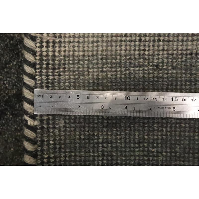 Hand Knotted Oriental 100% Wool Carpet Modern Modern Greys & Charcoal Gabbeh Area Rug - 3' 0'' X 2' 1''