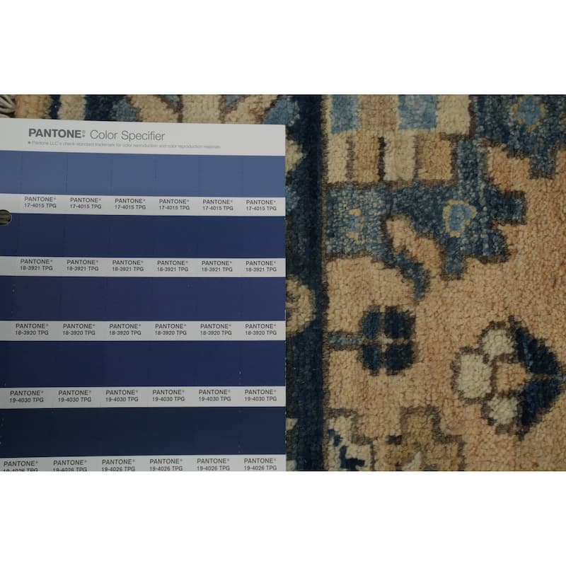 Hand Knotted Oriental 100% Wool Carpet Traditional All-Over Peach Ziegler Runner Rug - 15' 11'' X 2' 10''