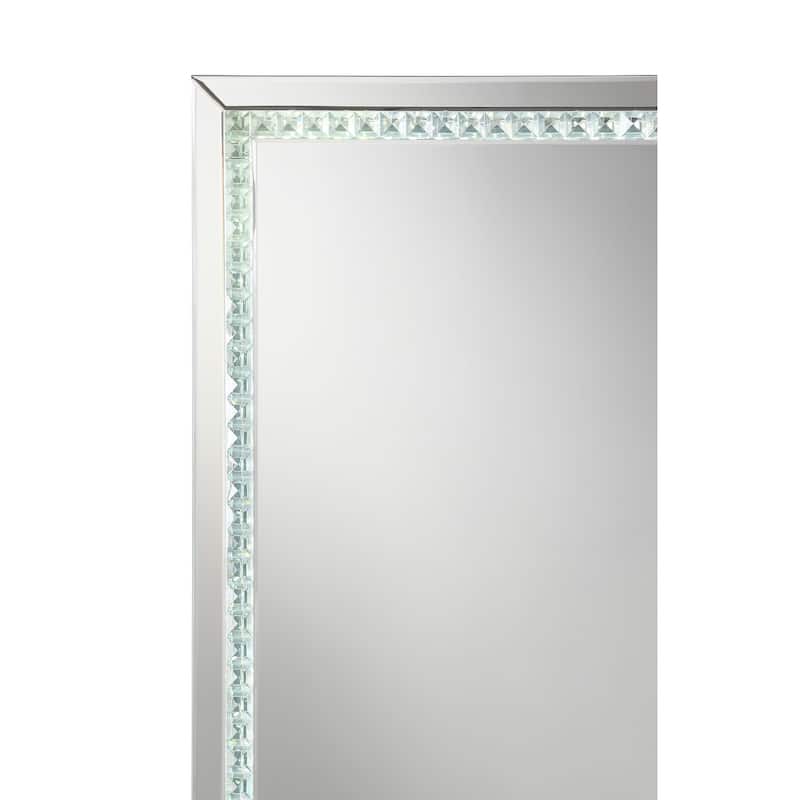 Noelle 39 x 39 Inch Wall Mirror with LED Lighting Silver