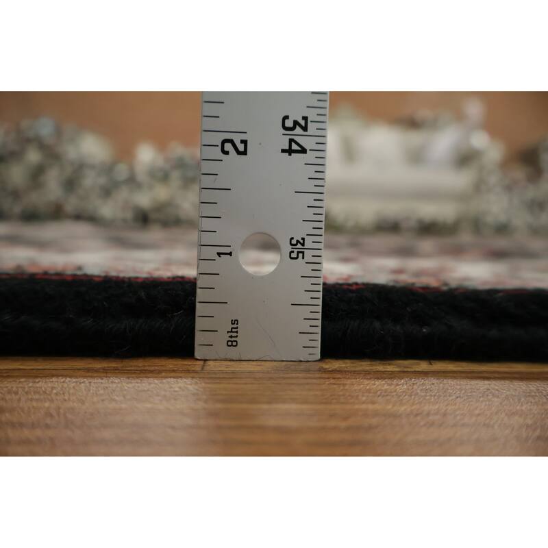 Hand Knotted Oriental 100% Wool Carpet Traditional All-Over Black Agra Area Rug - 6' 1'' X 4' 0''