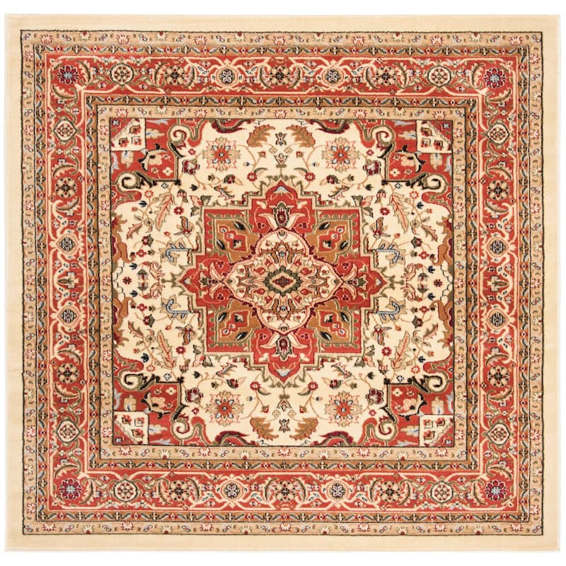SAFAVIEH Lyndhurst Laquita Traditional Oriental Medallion Rug - 8' Square - Ivory/Rust