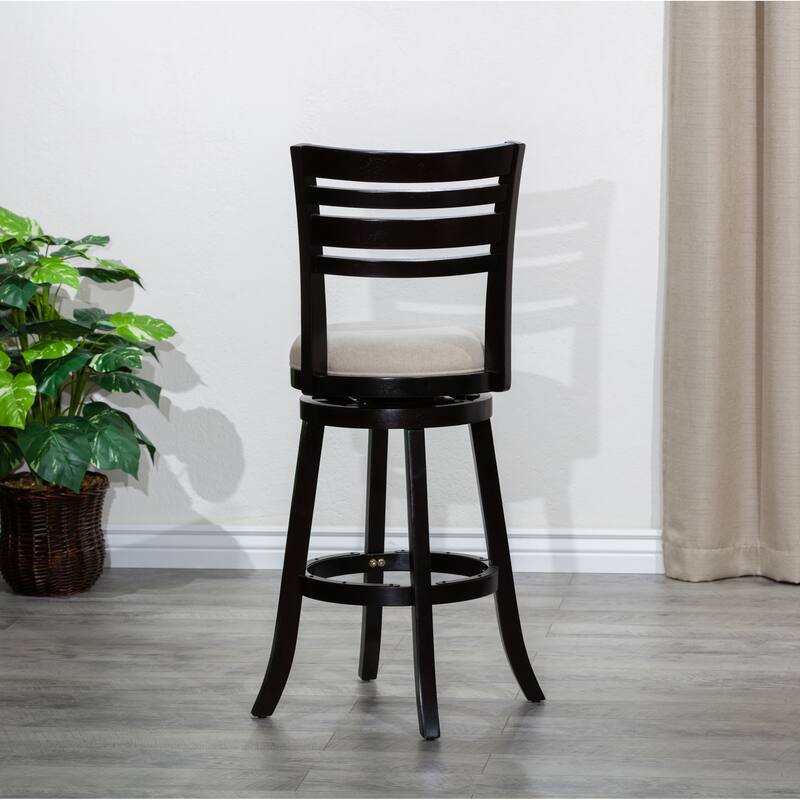 30" Bar Height Slat Back Swivel Stool