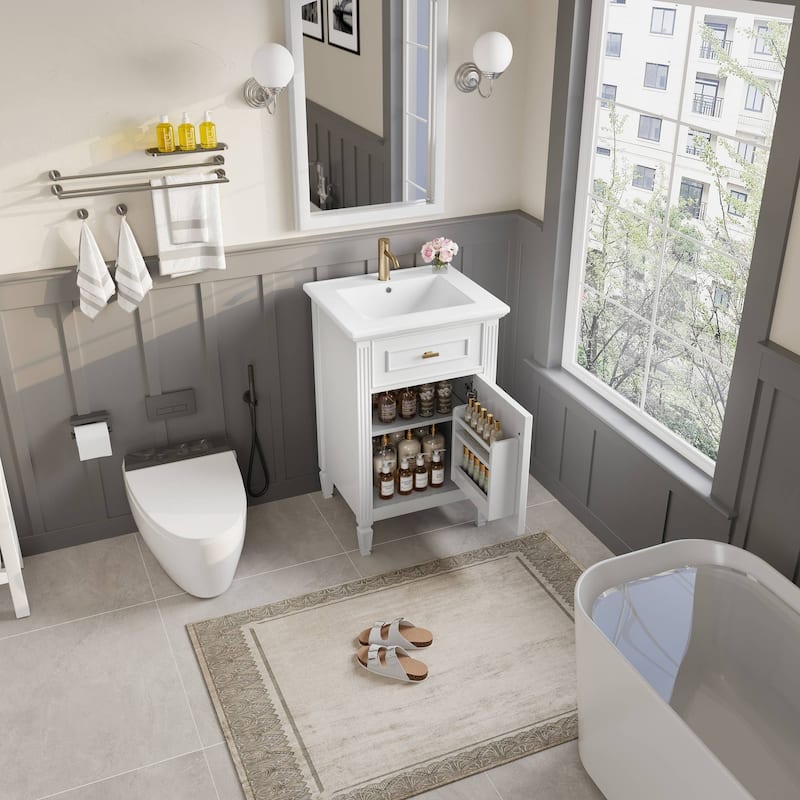 20"Freestanding Bathroom Vanity with Ceramic Sink