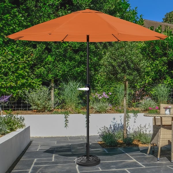 Pure Garden 9Foot Patio Umbrella with Base Terracotta Bed Bath