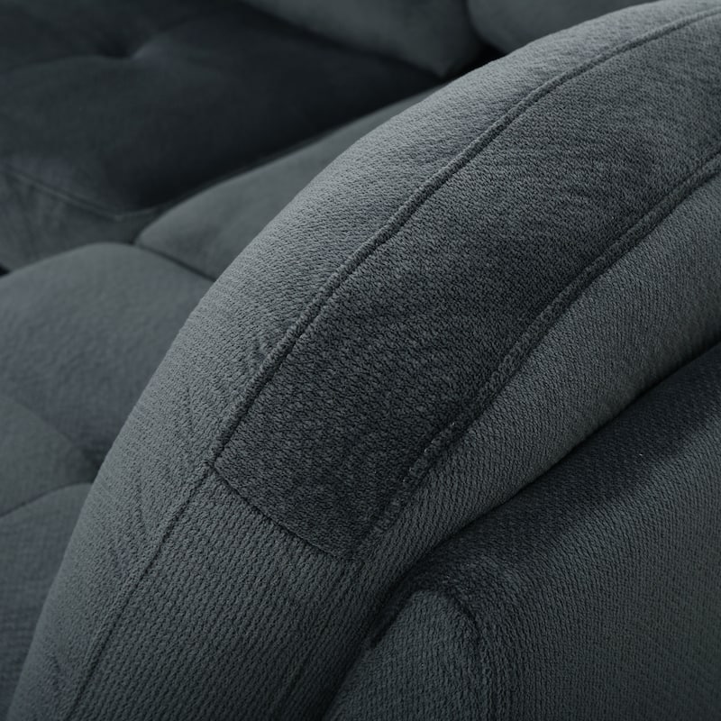 101.5" Fabric L-Shaped Sectional Sofa, 6-Seater