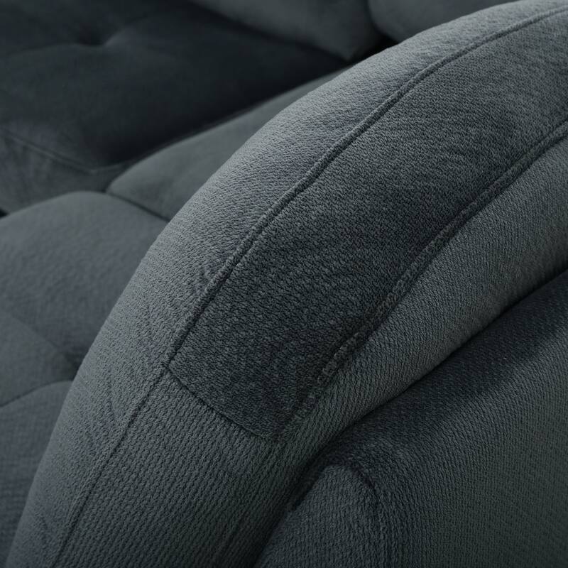 Charcoal Fabric Sofa, 102x71x36 inches, 171 lbs, Modern Design