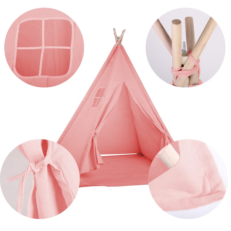 Indoor Dollhouse Indian Play Tent Children Teepee Tent - 47 in. x 47 in.x 52 in.