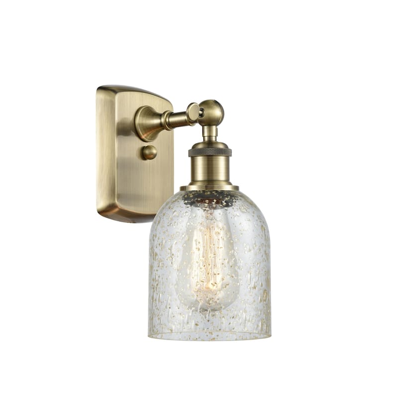 Innovations Lighting 516-1W-12-5 Caledonia Sconce Caledonia 12" Tall - Antique Brass / Mica