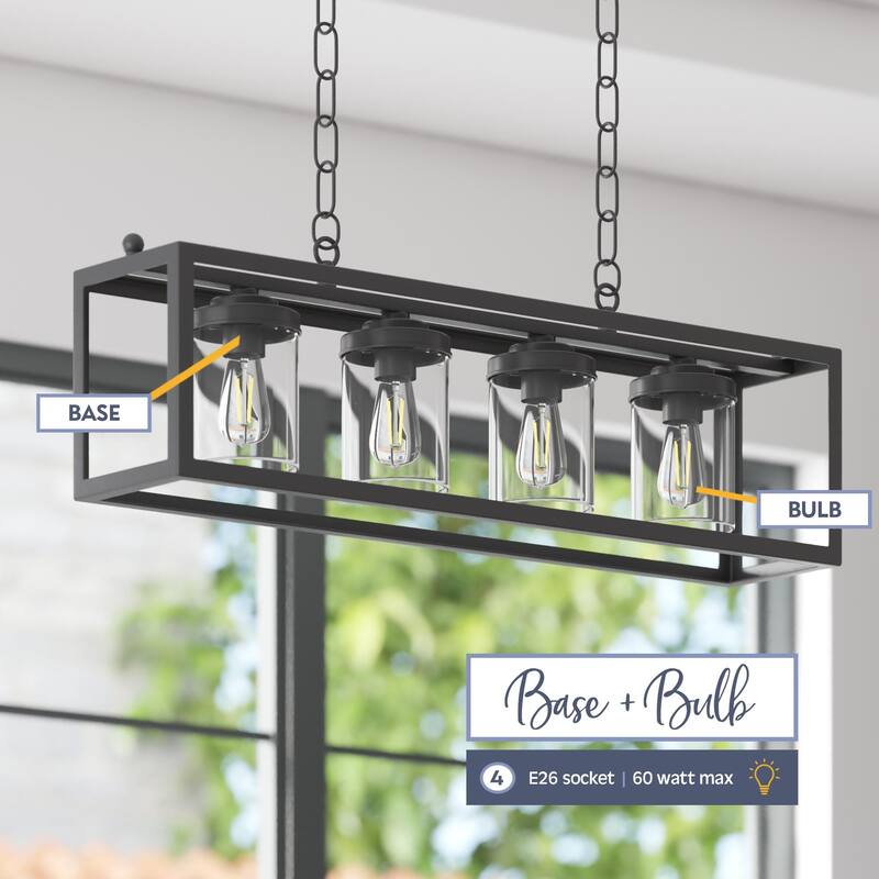 Prominence Home Sitka, Linear Chandelier, Four Light, Matte Black - Matte Black